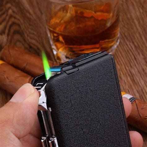 gooday ejection cig holder lighter metal box review|cigar case with lighter.